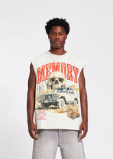MEMORY LANE Desert Scene Sleeveless Crop Tee Off White - Gravity NYC