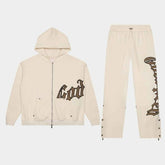 GODSPEED OG Logo V2 Sweatsuit Set (Creme/Olive) - Gravity NYC