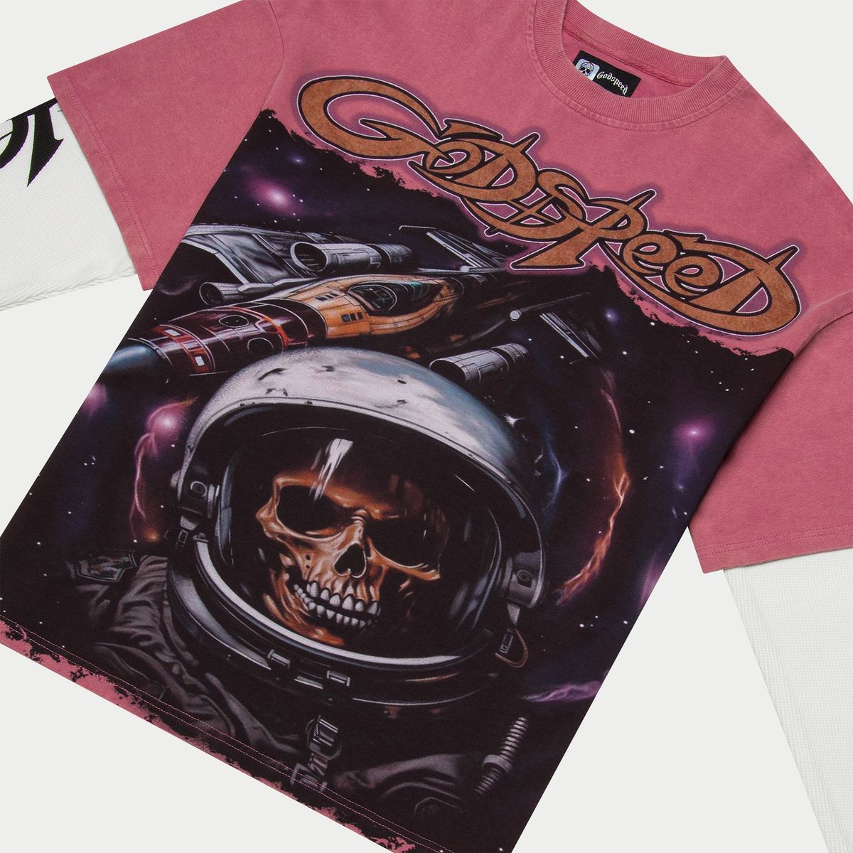 GODSPEED Space Traveler Layered T-Shirt (Pink) - Gravity NYC GODSPEED Space Traveler Layered T-Shirt (Pink) - Gravity NYC