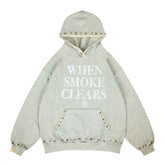 WHEN SMOKE CLEARS Studded Logo Hoodie