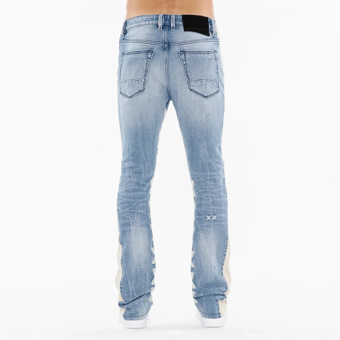CULT OF INDIVIDUALITY Lenny Bootcut 603 Jeans in Stripe at Gravity NYC CULT OF INDIVIDUALITY Lenny Bootcut 603 Jeans in Stripe at Gravity NYC
