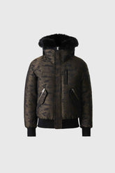 MACKAGE Dixon-JCZ 2-in-1 Camo Down Bomber with Shearling-Lined Hood