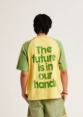 DIET STARTS MONDAY Family Business Tee-Green/Yellow at Gravity NYC