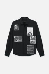 RTA Lowell Black Vintage Patch Long Sleeve Shirt