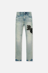 RTA Bryant Skinny Jean Ocean Shade OG Patch Jeans at Gravity NYC