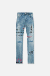 RTA Bryant Skinny Jean Blue RLD Artistic Jeans at Gravity NYC