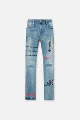 RTA Bryant Skinny Jean Blue RLD Artistic Jeans at Gravity NYC
