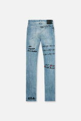 RTA Bryant Skinny Jean Blue RLD Artistic Jeans at Gravity NYC