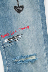 RTA Bryant Skinny Jean Blue RLD Artistic Jeans at Gravity NYC