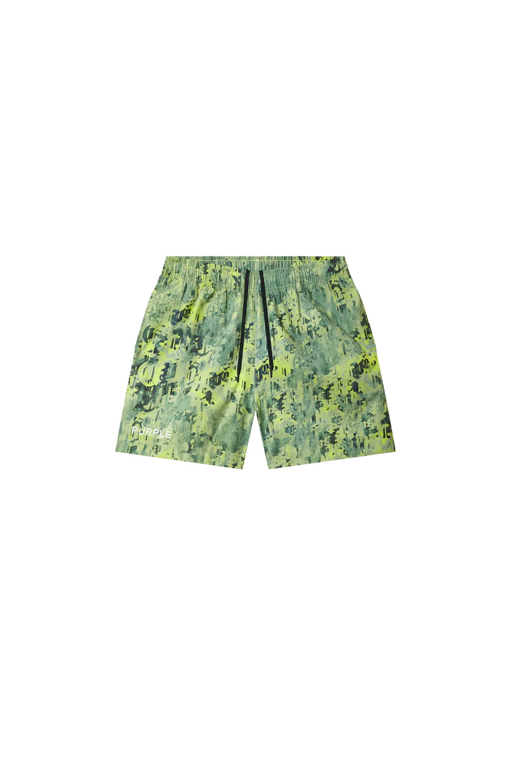 PURPLE BRAND P504 Worn Gothic Camo Swim Shorts at Gravity NYC