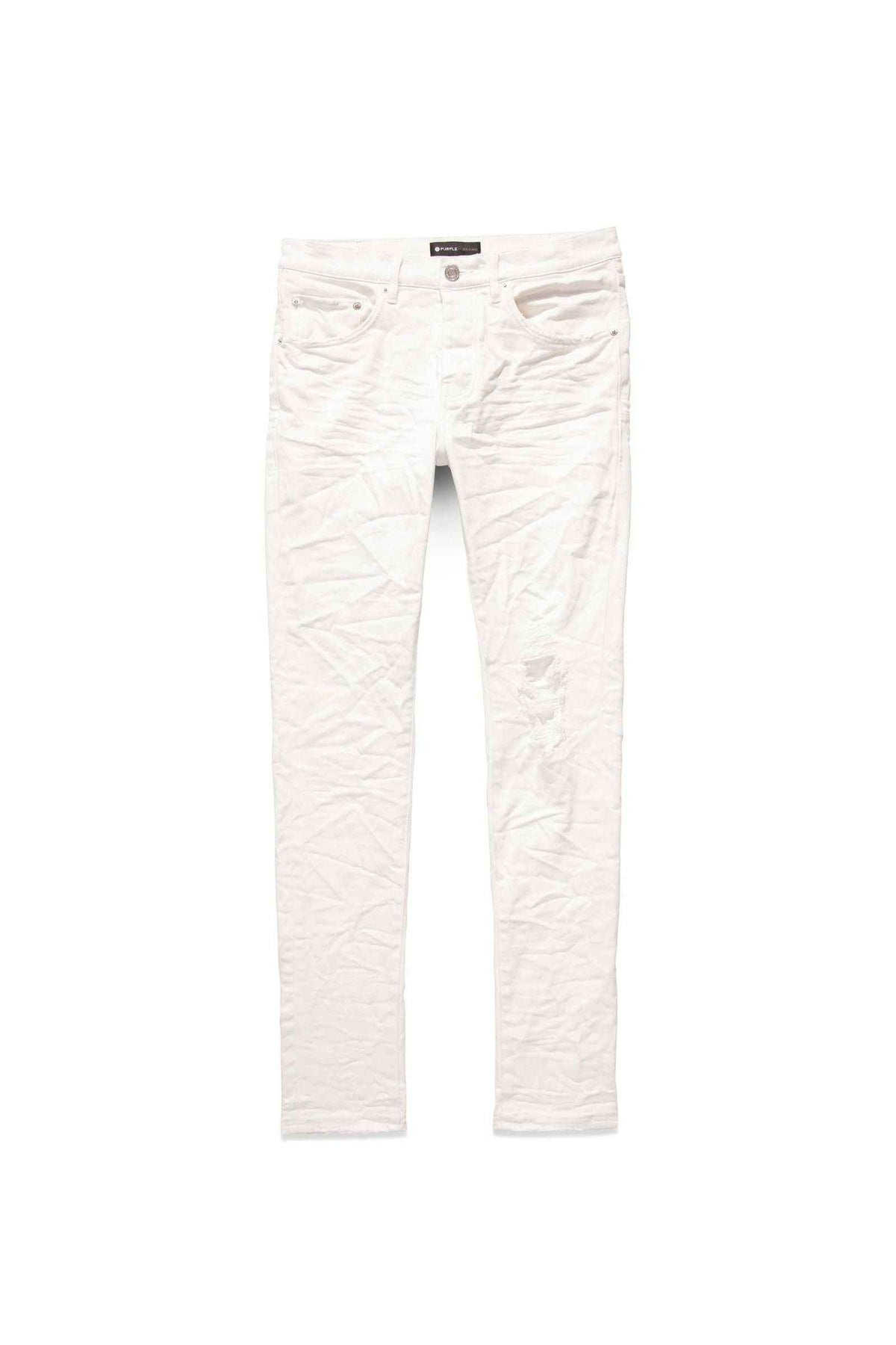 PURPLE BRAND P001 Optic White Knee Blowout at Gravity NYC