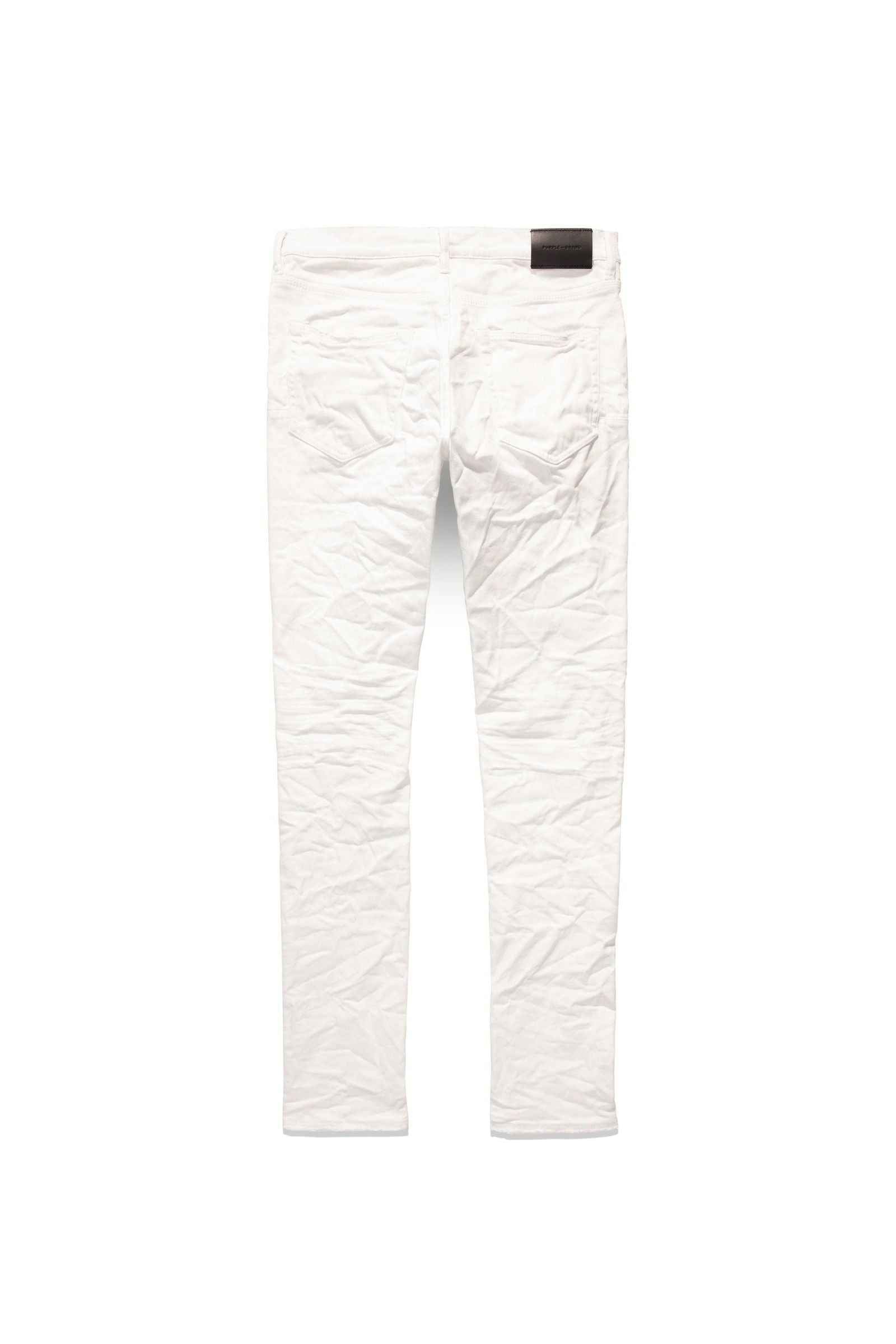 PURPLE BRAND P001 Optic White Knee Blowout at Gravity NYC PURPLE BRAND P001 Optic White Knee Blowout at Gravity NYC