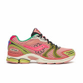 SAUCONY x Jae Tips ProGrid Triumph 4 Sneakers 'Virginia Creeper' Peach/Leaf - Gravity NYC