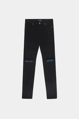 RTA Bryant Black-Blue Rest in Peace RIP Jeans at Gravity NYC