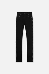 RTA Bryant Black Cross Jeans at Gravity NYC