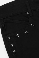 RTA Bryant Black Cross Jeans at Gravity NYC