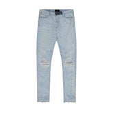 RTA Denis Mini Flare Distressed Porcelain Jeans at Gravity NYC