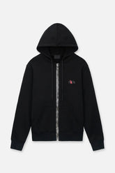 RTA Floyd Zip-Up Hoodie Black Fingerprint Logo at Gravity NYC