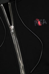 RTA Floyd Zip-Up Hoodie Black Fingerprint Logo at Gravity NYC