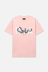 RTA Liam Blush Snake Logo T-Shirt at Gravity NYC