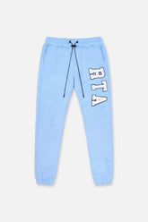 RTA Owen Sky Blue Collegiate Sweatpants at Gravity NYC