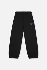 RTA Rafa Oversized Sweatpants Black Fingerprint Logo at Gravity NYC