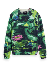 SCOTCH AND SODA Drop Shoulder Floral Jacquard Sweater at Gravity NYC