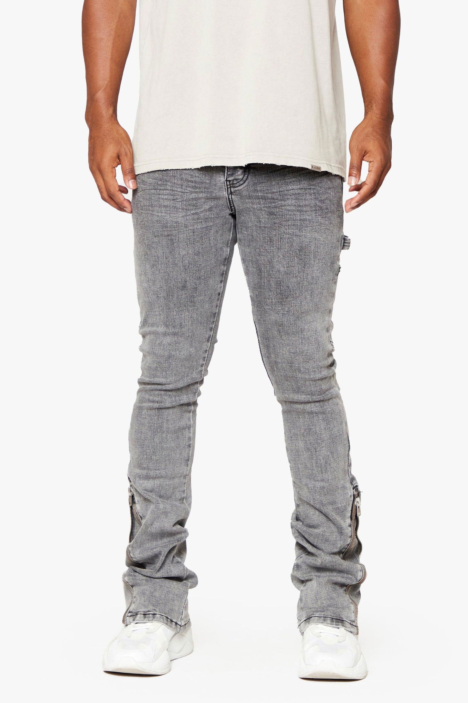 VALABASAS "Streamline" Grey Washed Stacked Flare Jean at Gravity NYC VALABASAS "Streamline" Grey Washed Stacked Flare Jean at Gravity NYC