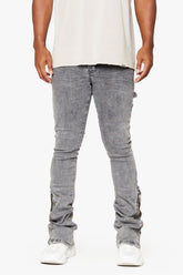 VALABASAS "Streamline" Grey Washed Stacked Flare Jean at Gravity NYC