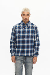 VALABASAS "Cadence" Blue Flannel