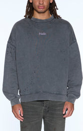 KSUBI Spirit Ekcess Crewneck Washed Black - Gravity NYC