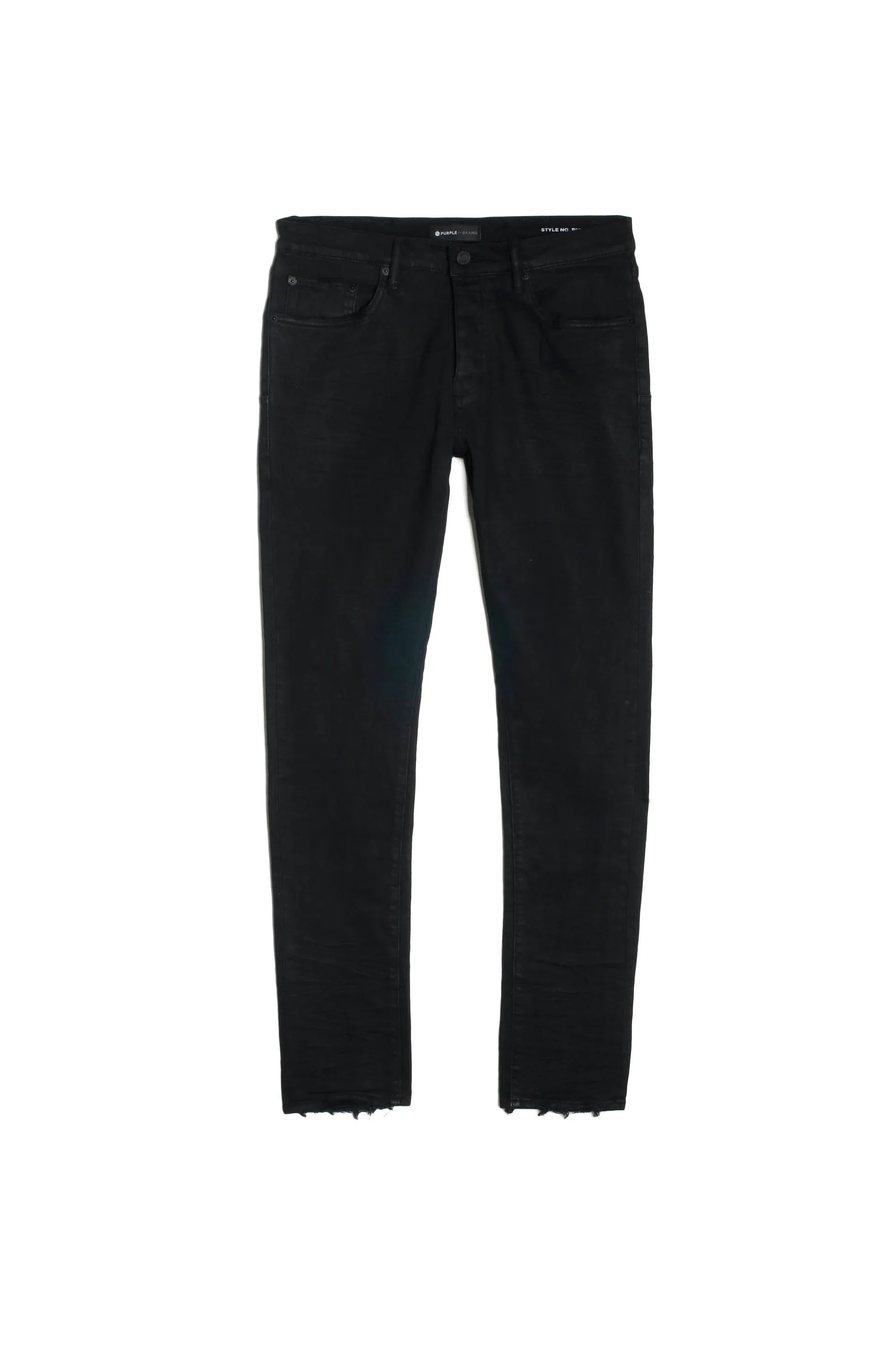 Purple Brand P002 Wash Blowout Tapered Jeans In Black
