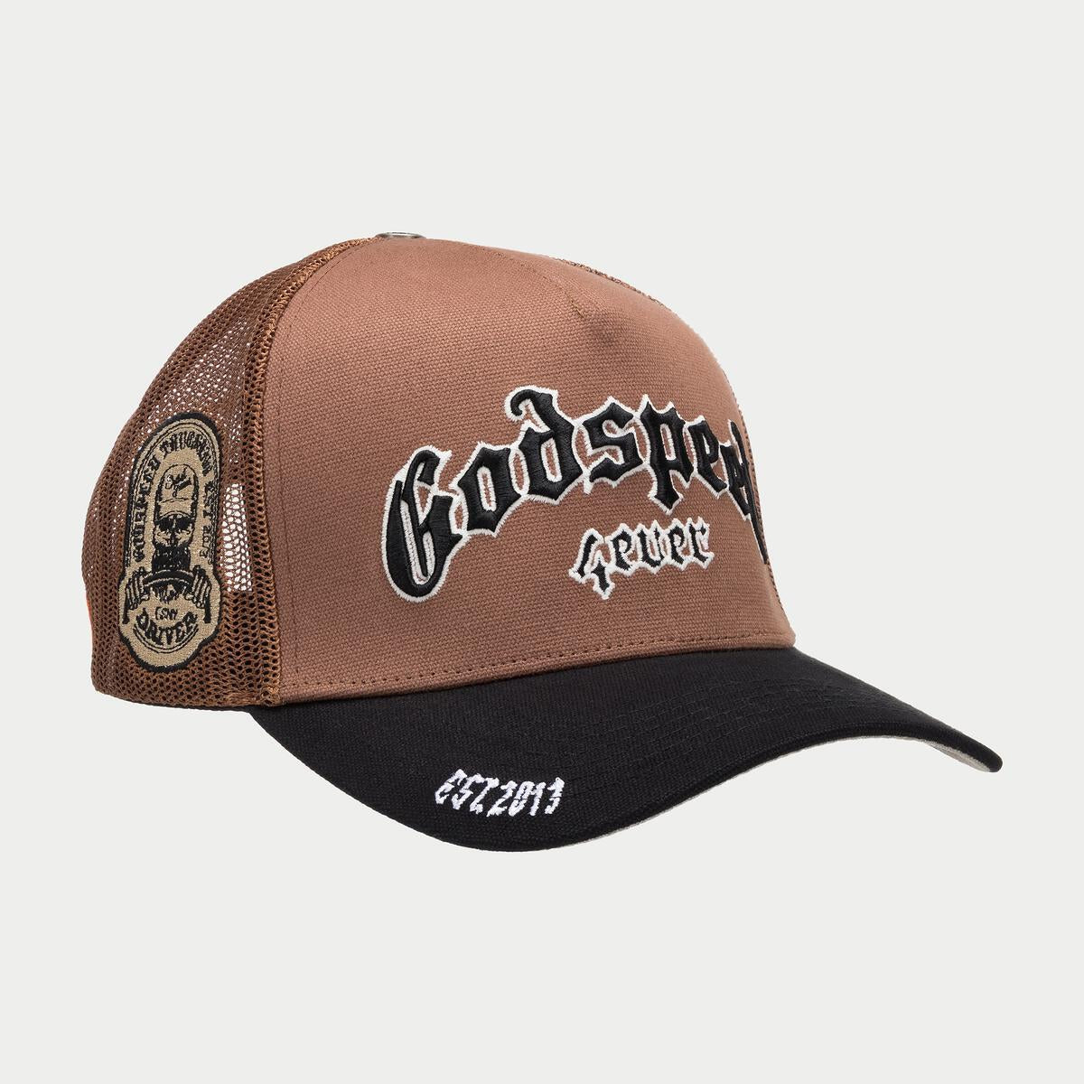 GODSPEED GS Forever Trucker Hat (Black/Taupe) Gravity NYC