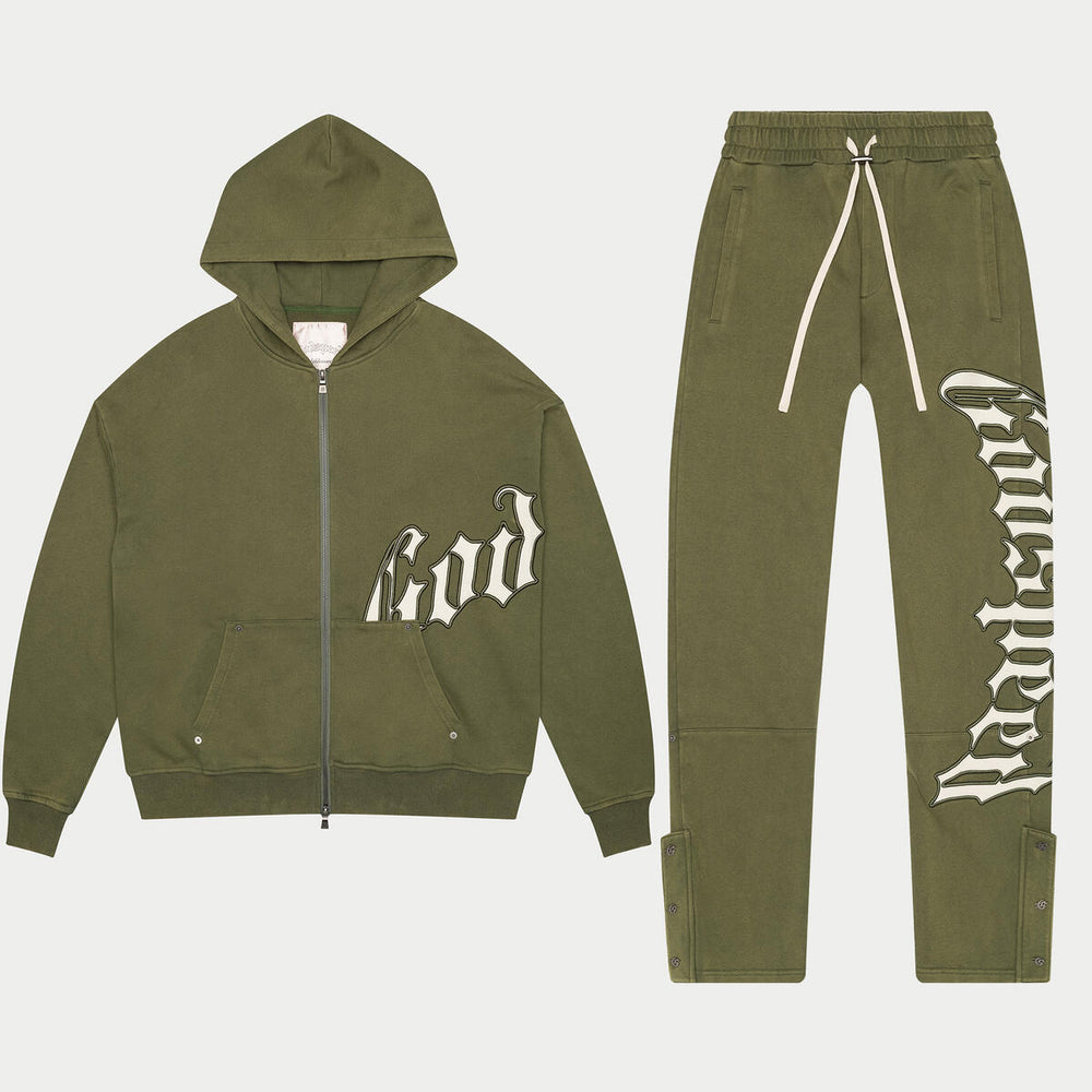 GODSPEED OG Logo V2 Sweatsuit Set (Olive) - Gravity NYC