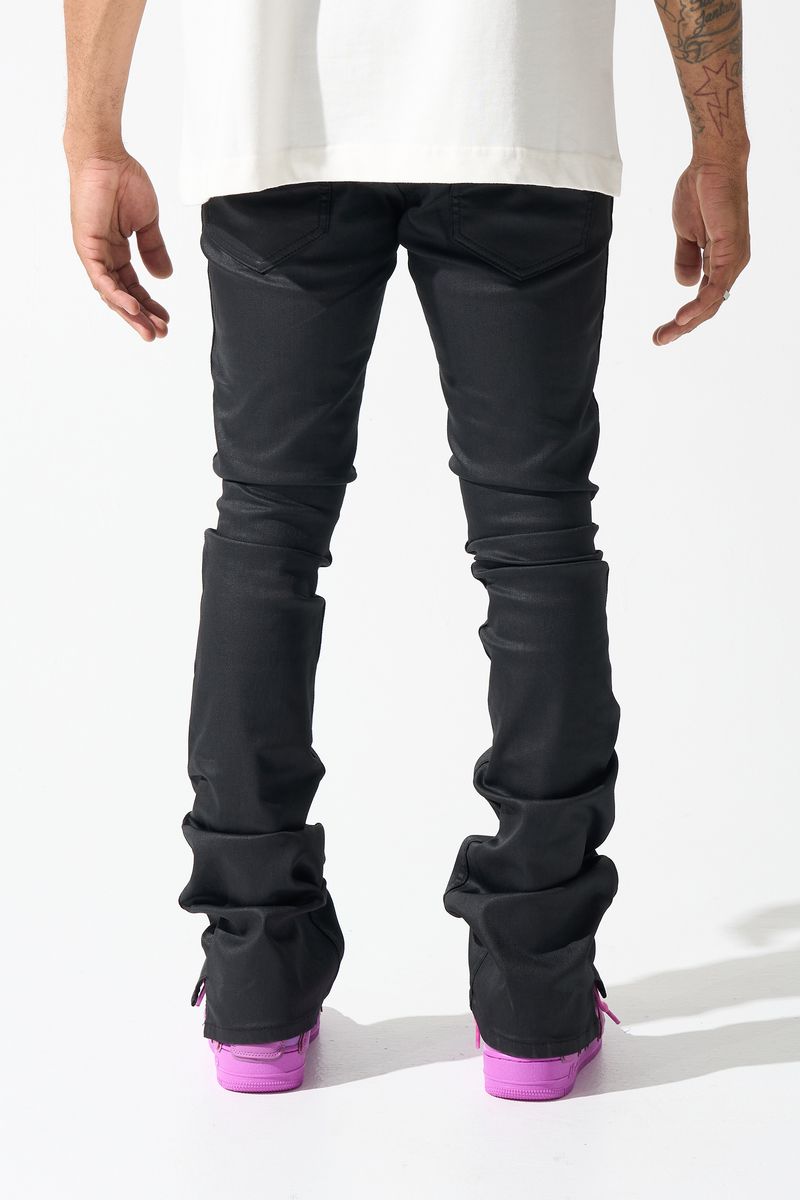 SERENEDE "Caviar" Wax Stacked Jeans - Gravity NYC