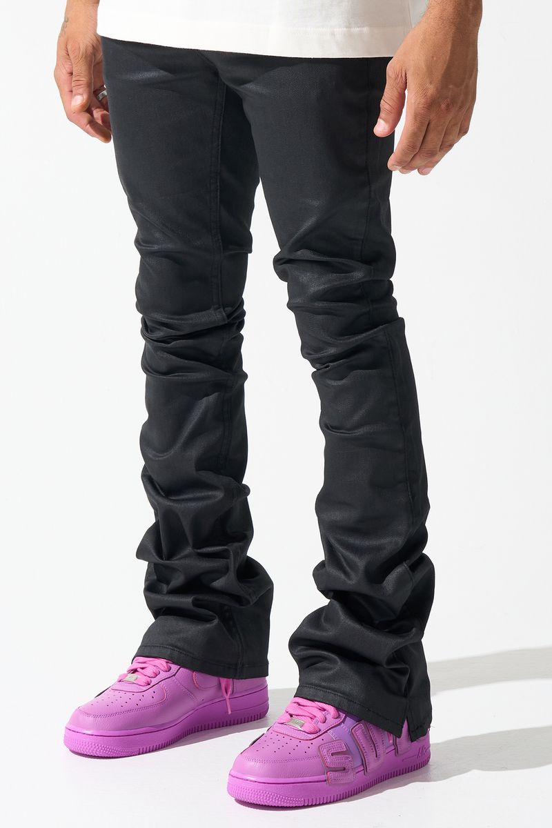 SERENEDE "Caviar" Wax Stacked Jeans - Gravity NYC