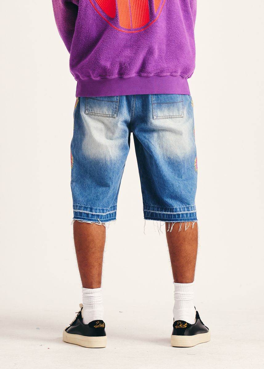 DIET STARTS MONDAY Snake Denim Shorts - Gravity NYC