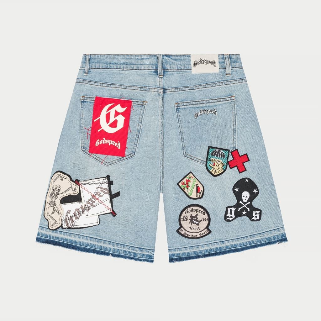 GODSPEED Patchwork Denim Shorts (Blue) Gravity NYC