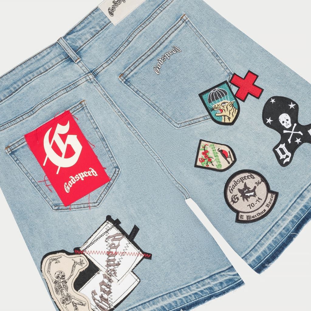 GODSPEED Patchwork Denim Shorts (Blue) Gravity NYC