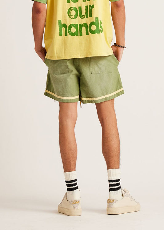 DIET STARTS MONDAY Canvas Stripe Shorts - Gravity NYC