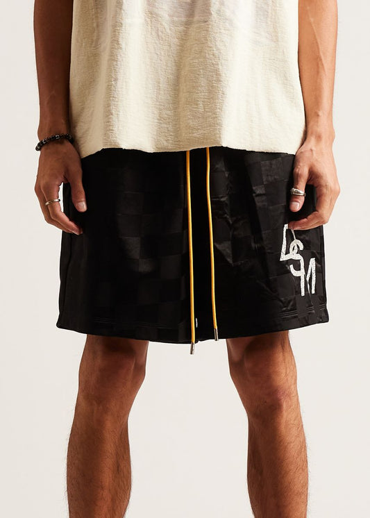 DIET STARTS MONDAY Checkered Nylon Shorts - Gravity NYC