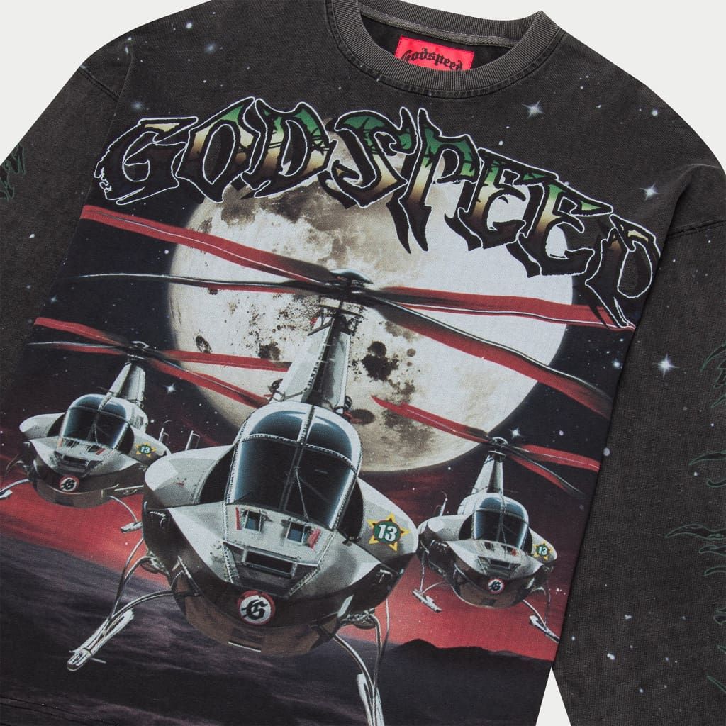 GODSPEED Air Strike Long Sleeve T-Shirt Black Wash