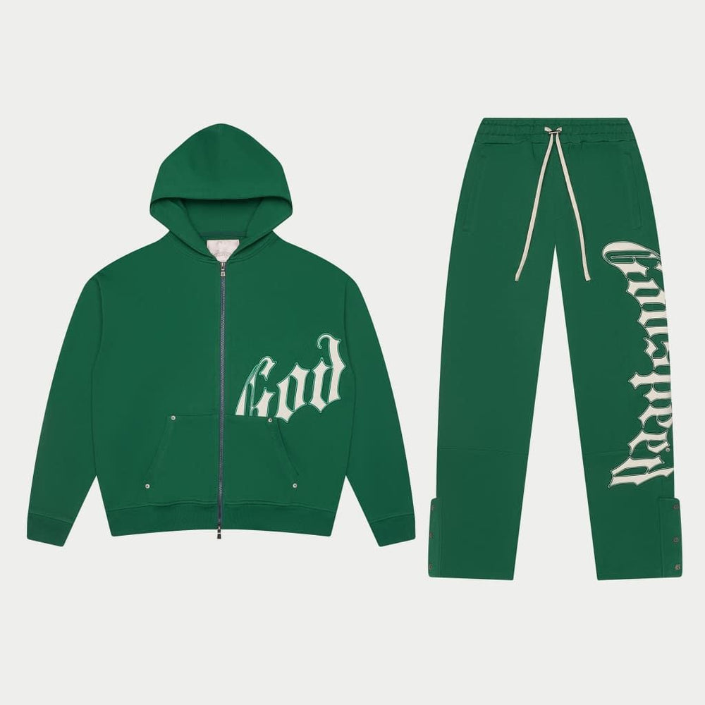 GODSPEED OG Logo V2 Sweatsuit Set (Green/White) - Gravity NYC