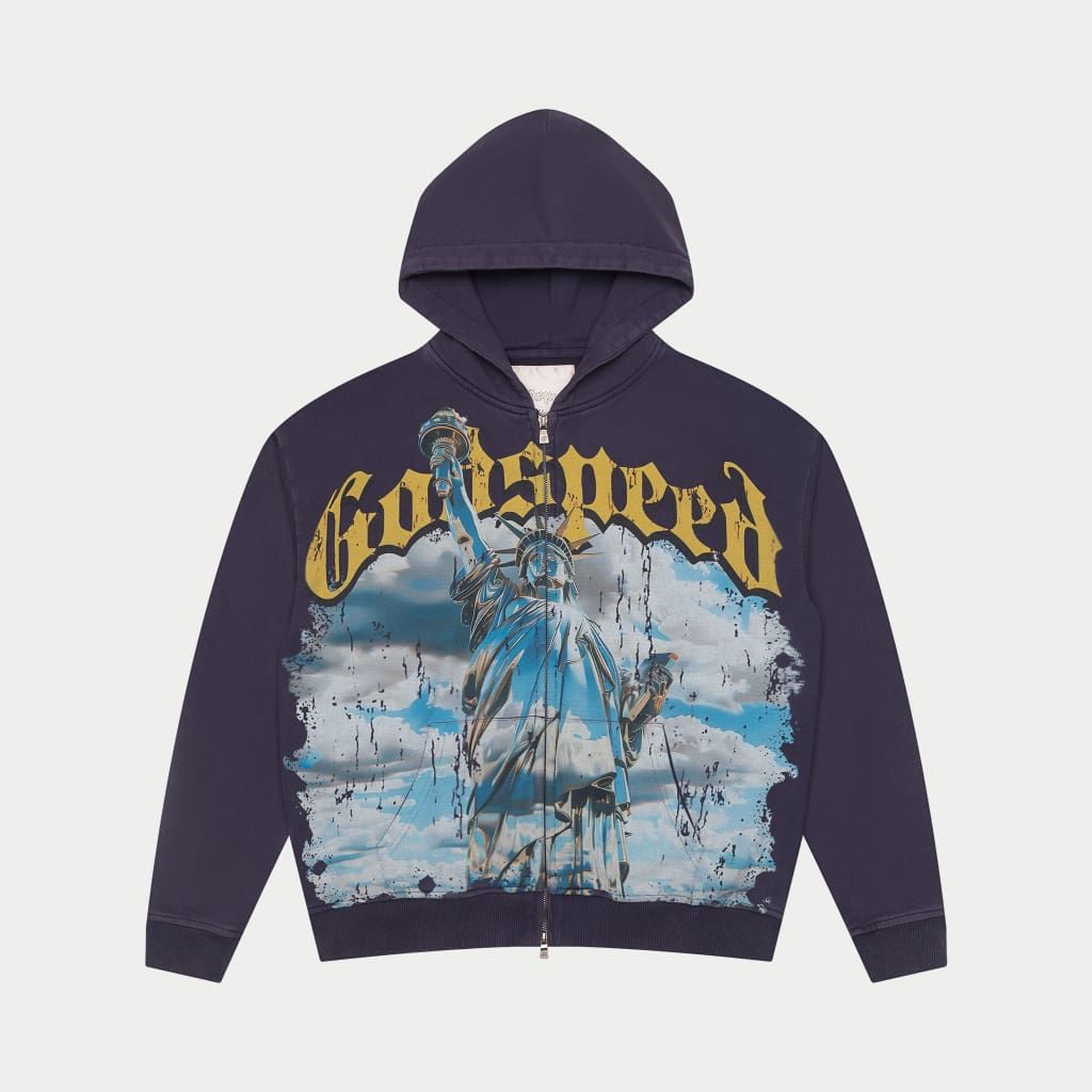 GODSPEED Chrome Liberty Zip Hoodie (Navy) Gravity NYC