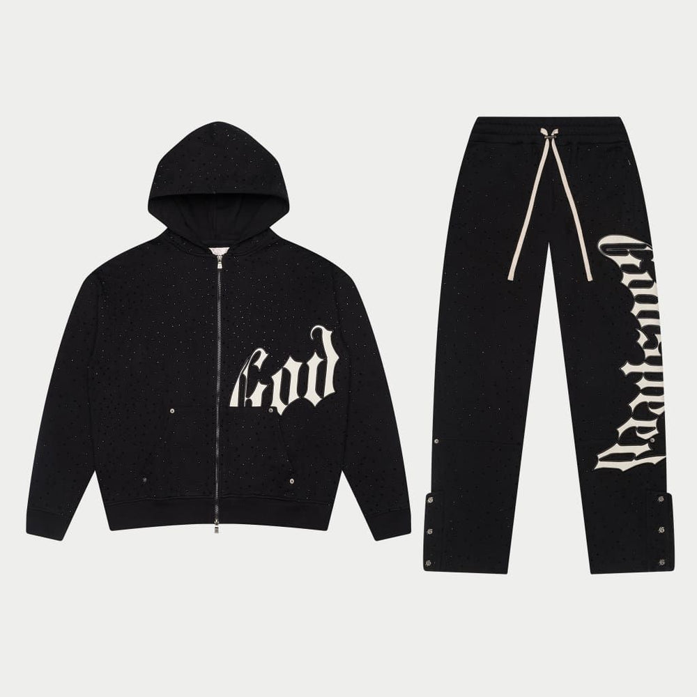 GODSPEED OG Logo VVS V2 Sweatsuit Set (Black/White) - Gravity NYC