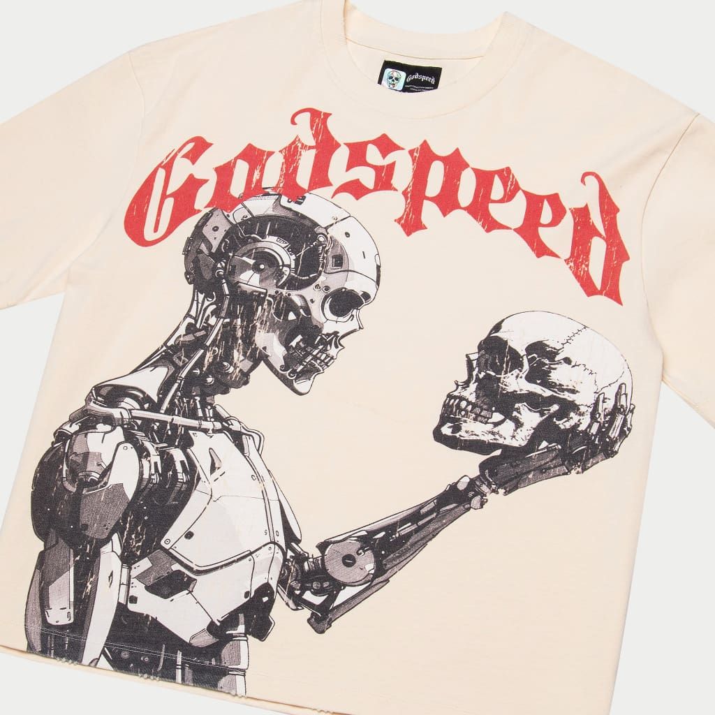 GODSPEED Mankind vs A.I. T-Shirt (Bone/Red) Gravity NYC