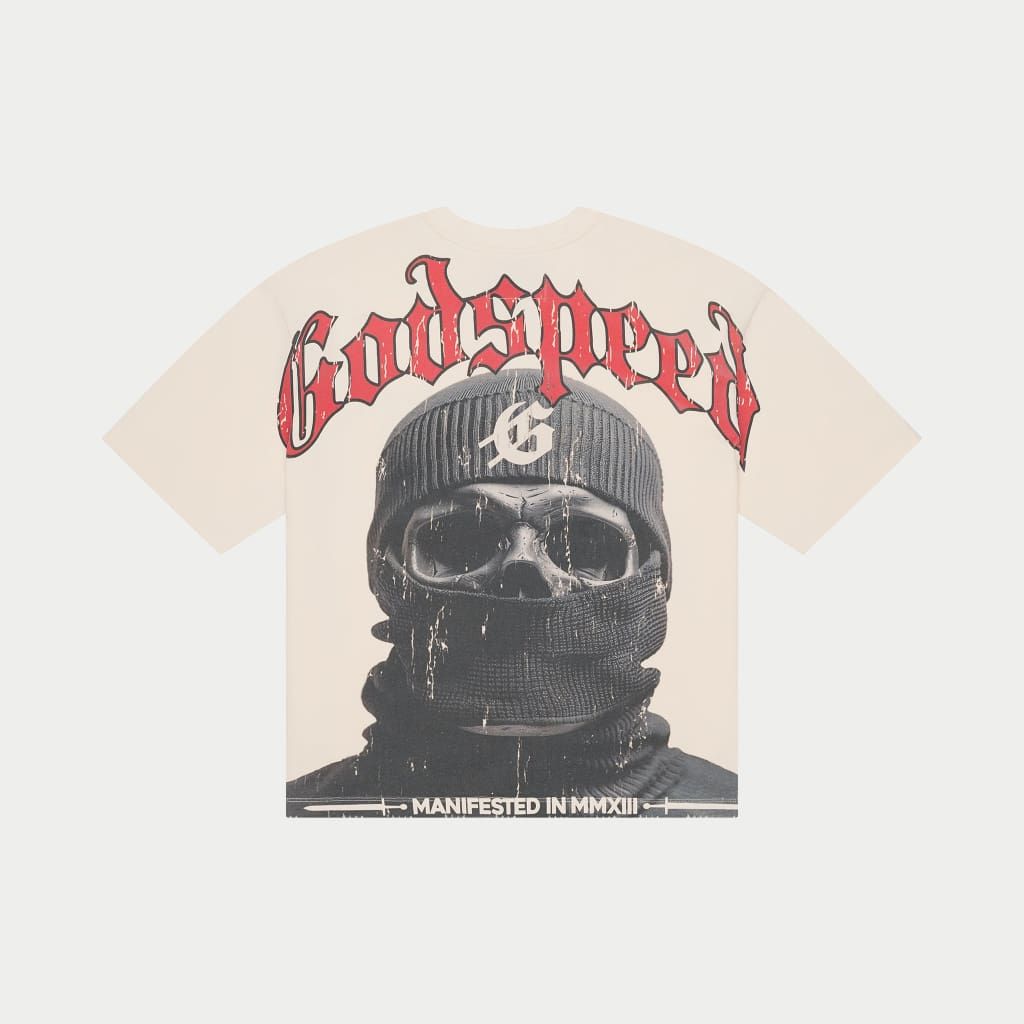 GODSPEED Balaclava Szn T-Shirt (Bone/Red) Gravity NYC