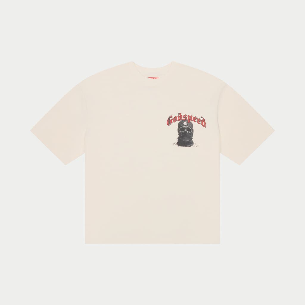 GODSPEED Balaclava Szn T-Shirt (Bone/Red) Gravity NYC