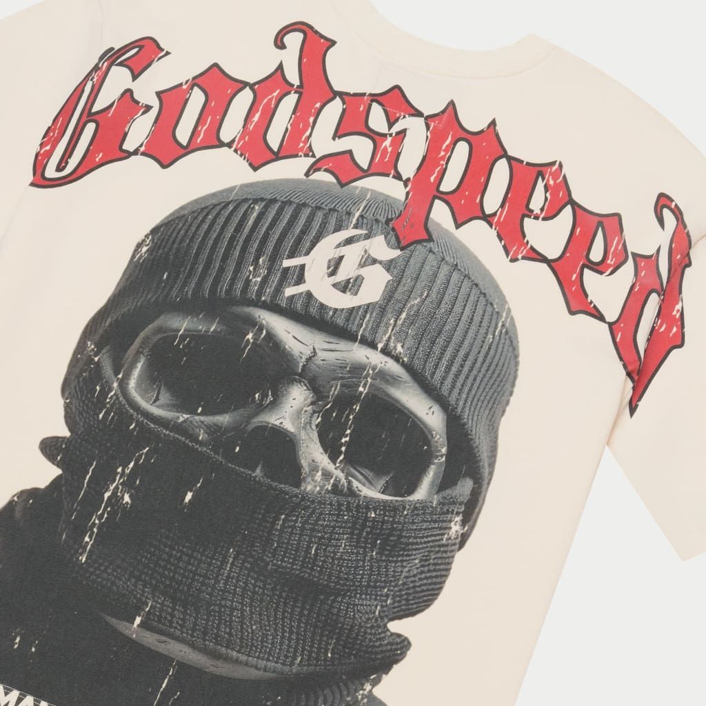 GODSPEED Balaclava Szn T-Shirt (Bone/Red) Gravity NYC