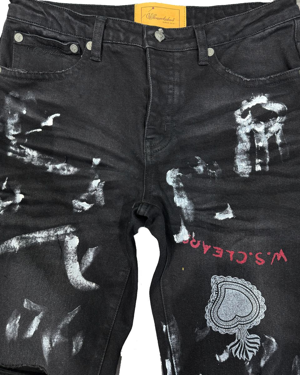 WHEN SMOKE CLEARS Painted Denim - Gravity NYC